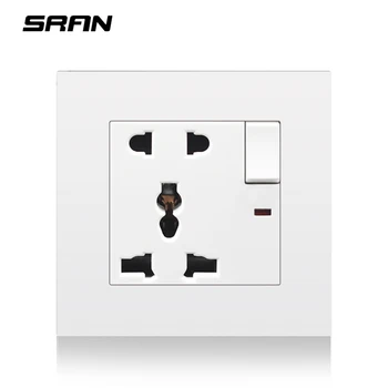 

SRAN 5 hole multi-function wall power socket with light switch home decoration switch socket universal