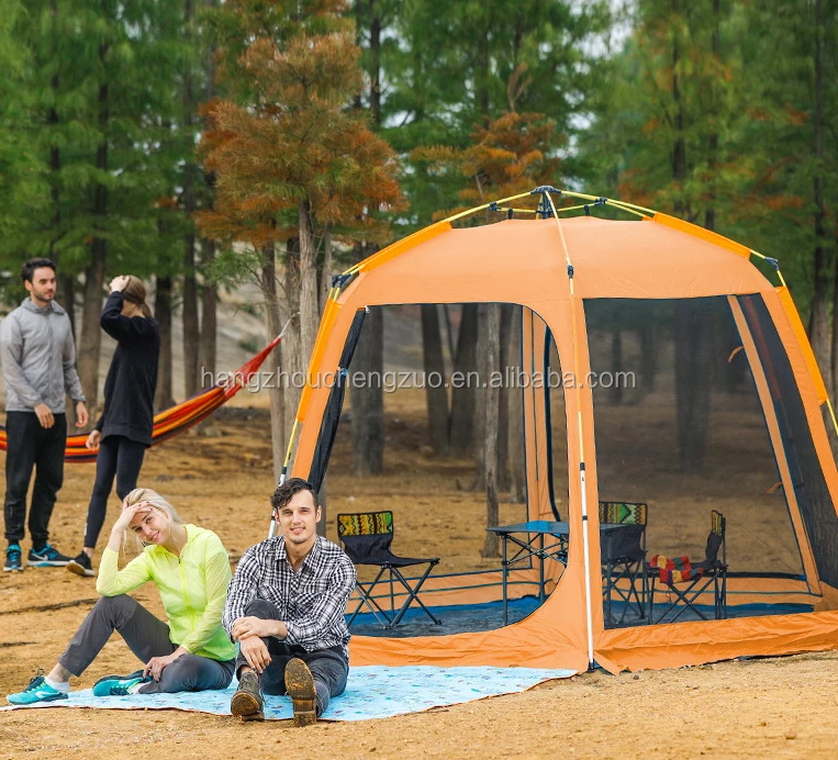 Горячая, автоматическая двухслойная Водонепроницаемая большая семейная палатка на 8 человек, TXZ-0028, шестиугольная палатка на 8 человек, большая купольная палатка