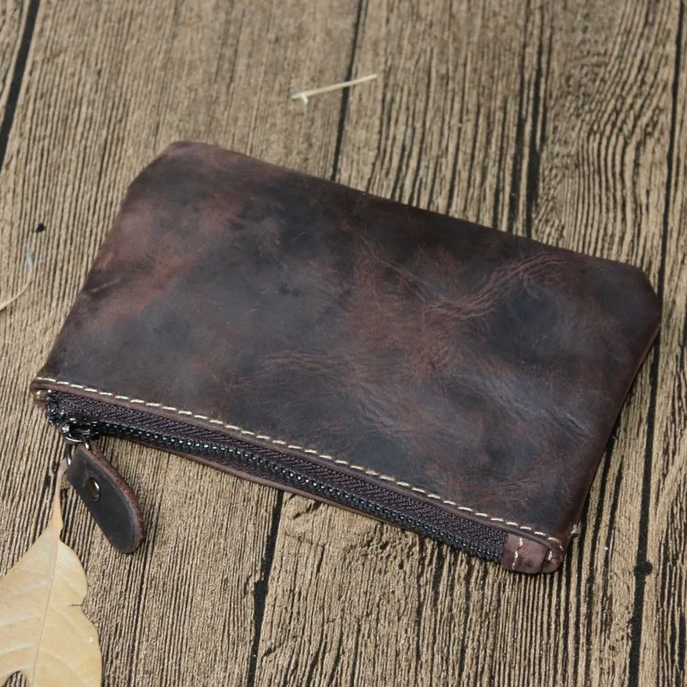 

Men Woman Wallets Genuine Leather Fashion Small Coin Purse Male Card Holder Money Bag Short Purse Key Storage Pocket Casual Gift