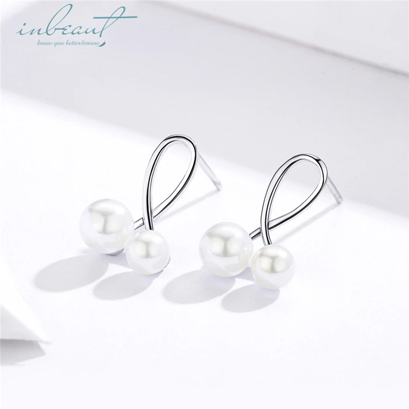 

inbeaut 925 Silver Round White Pearl Fruit Drop Earrings Female Meet Your Elegance Party Dangle Earrings for Women S925 Jewelry