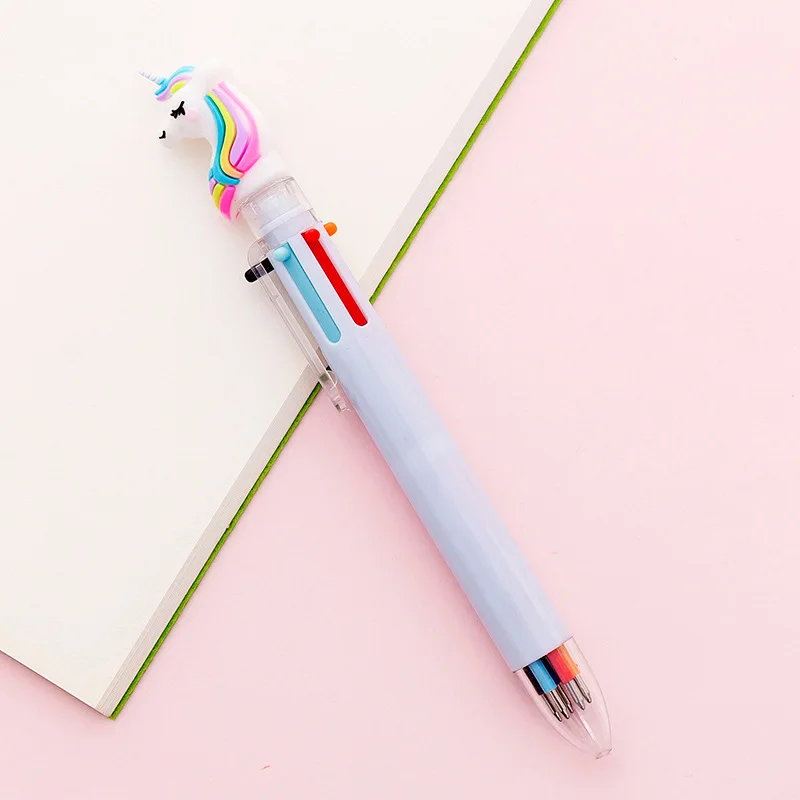 Каваи многоцветный флеш-накопитель в виде единорога розовые Животные Кошки Сова свинья 6 цвета, шариковая ручка пресс шариковая ручка 0,5 мм для письма маркировочные принадлежности - Цвет: 14