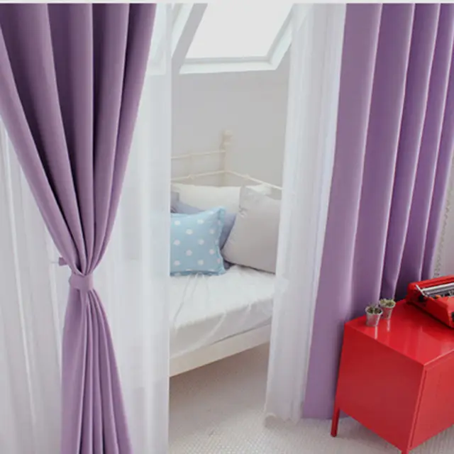 Us 13 21 51 Off Korean Physical Blackout Curtains For Window Modern Light Purple Curtains For Living Room Bedroom Kitchen Single Panels In