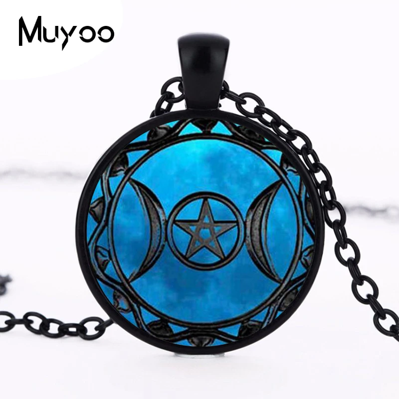

Triple Moon Goddess Logo Necklaces Pendants Horoscope Fashion Vintage Chain Choker Statement Necklace Jewelry Gifts HZ1