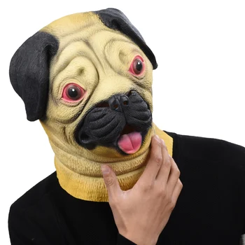 

Halloween Pug Dog Latex Mask Novelty Costume Party Fancy Dress Animal Masks