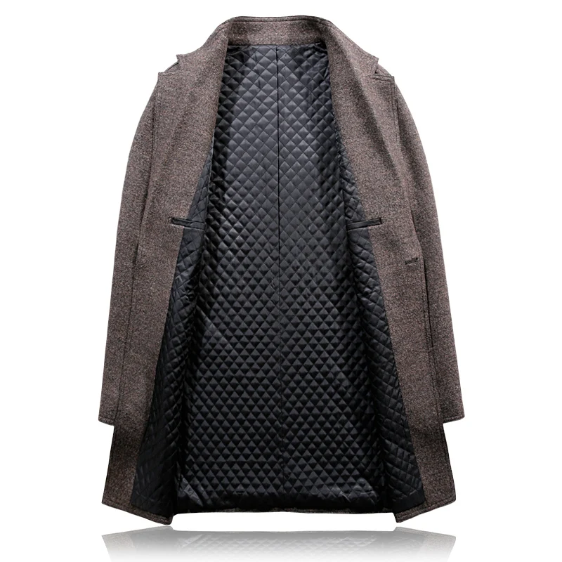 Mince 3xl Arrivée Unique Décontractée Solide S Noir cameo Chaud Coton brown Tranchée Style Manteaux Laine Hommes Boutique Bouton De D'affaires Nouvelle Manteau D92EHI