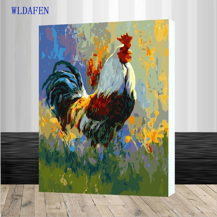 NEW Assembly frame Abstract chicken Animal DIY Painting By Numbers