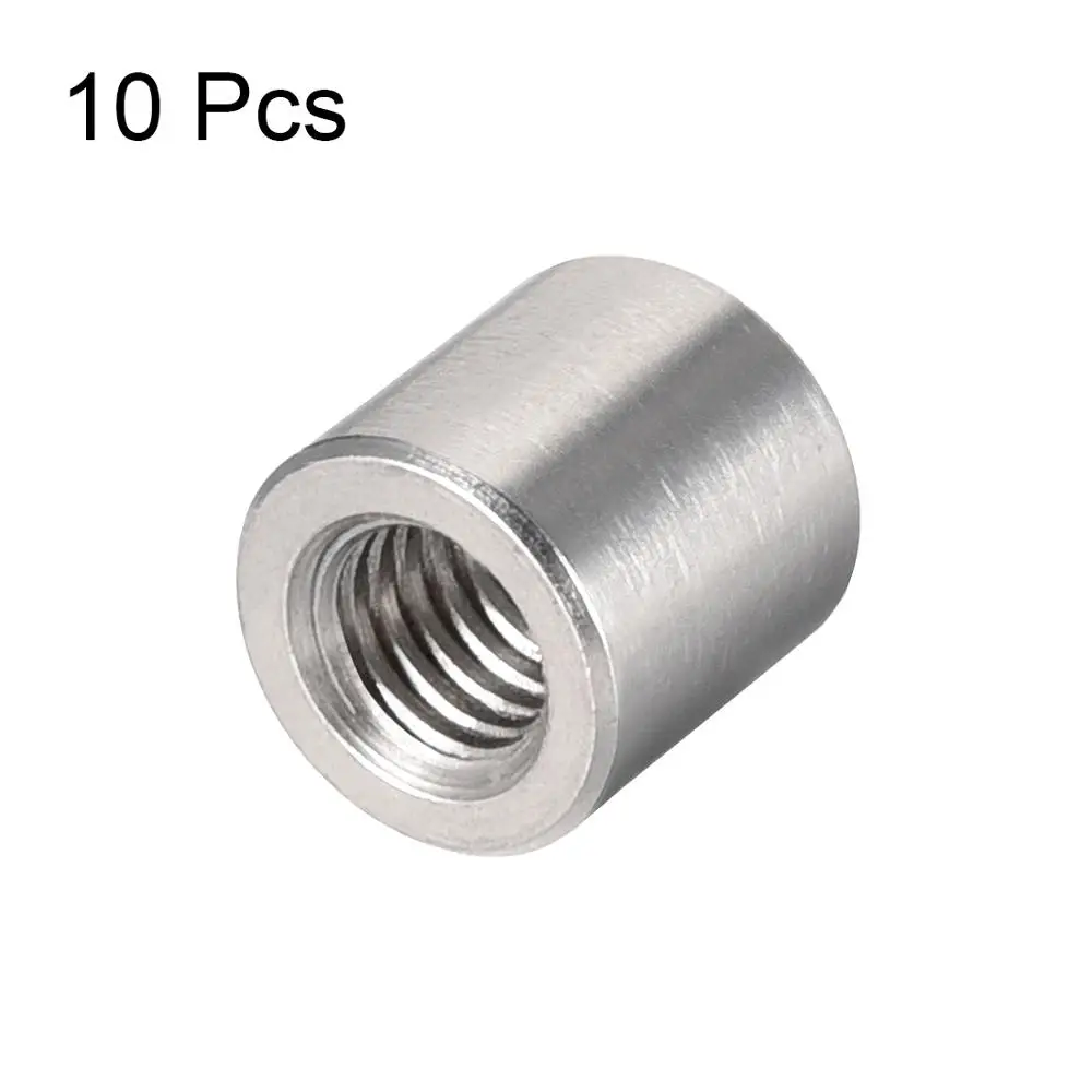 

Uxcell 10pcs Round Joint Connector Nuts M3x8 M4x10 M6x10mm Height Sleeve Rod Bar Stud Nut Stainless Steel 304 Hardware Fasteners