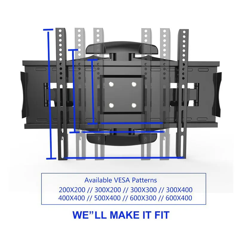 Артикуляционная Full Motion tv настенный кронштейн для 3"-75" светодиодный ЖК-дисплей плазменной резки ТВ s до 165 кг с VESA до 600x400 мм