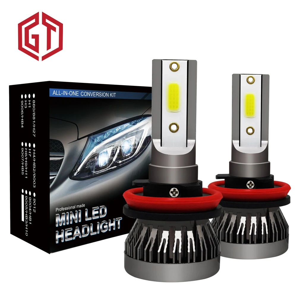 

GUANGJI 2pcs Car LED Headlight Mini Lamp H7 LED Bulbs H1 H8 H4 9012 9005 HB3 9006 HB4 6000k Fog Light 12V LED Lamp 36W