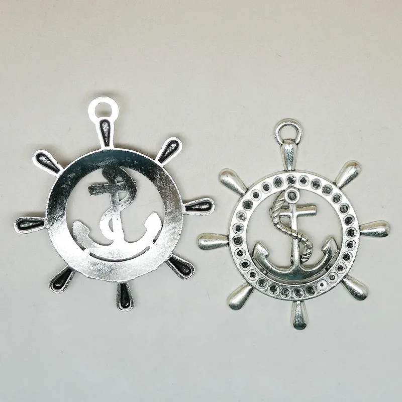 

45x50mm DIY Vintage Silver Anchor Charms For Necklace Bracelet Earring Keychain Alloy Jewelry Trinket Accessories Wholesale