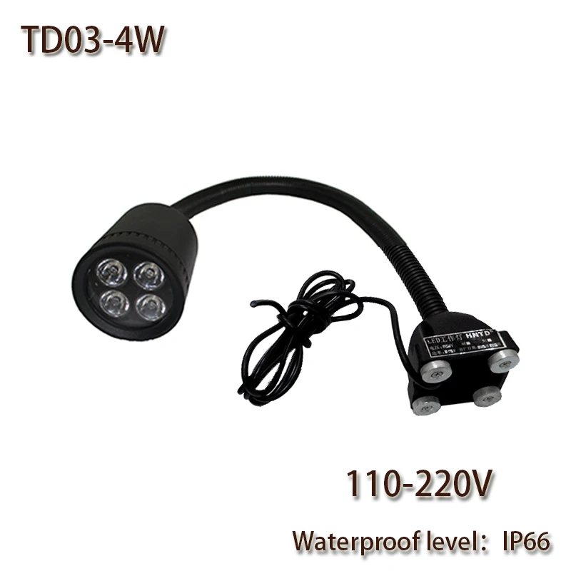 

HNTD 4W AC 110V/220V LED Soft Rod Lamp Magnetic Base Waterproof IP66 CNC Machine work lighting TD03 LED Spotlights Freeshipping