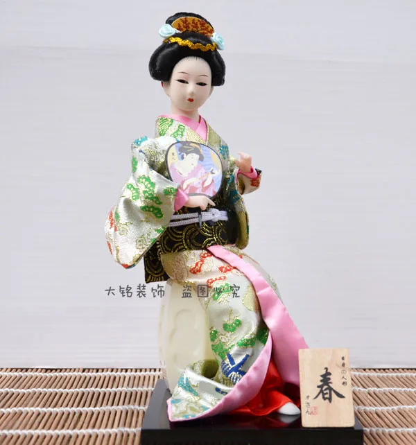 J001 26*13 см ручной работы Восточный Японский Brocade кимоно Кабуки Гейша куклы Рисунок украшение дома фестиваль подарок