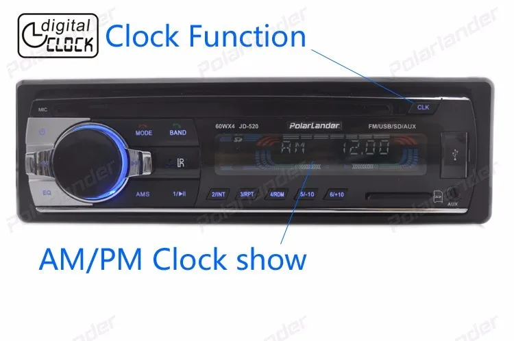 Bluetooth Handfree Автомобильный Радио MP3 аудио плеер FM/USB/SD/Aux In 1Din Dash 12V стерео пульт