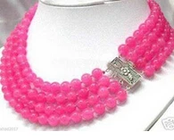 LL&lt&lt&lt 0256 Charming Stunning pretty Charming! 4 Rows 8MM Pink Necklace gem Women jewelry Wholesale | Украшения и аксессуары