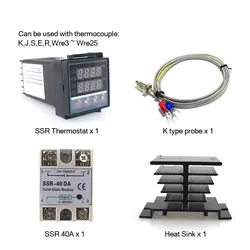 Цифровой PID Температура контроллер термостат AC 110 V 220 V двойной SSR DC 12 V Выход 0 ~ 400 по Цельсию REX-C100 для инкубатор для аквариума