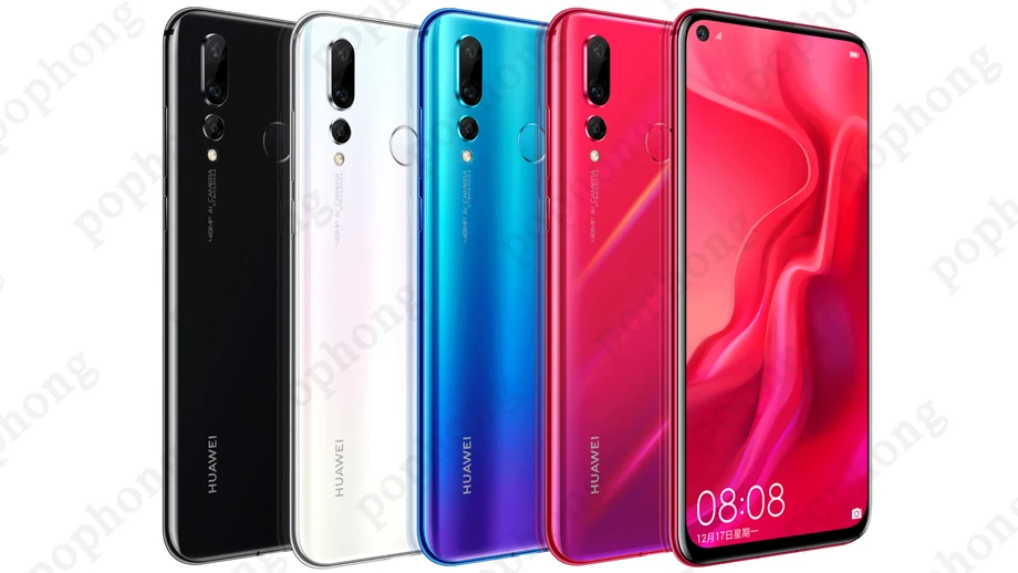 HUAWEI NOVA 4 LTE сотовый телефон 6,4 дюймов 6 ГБ 128 ГБ Kirin 970 Восьмиядерный Android 9,0 отпечатков пальцев 4* камеры