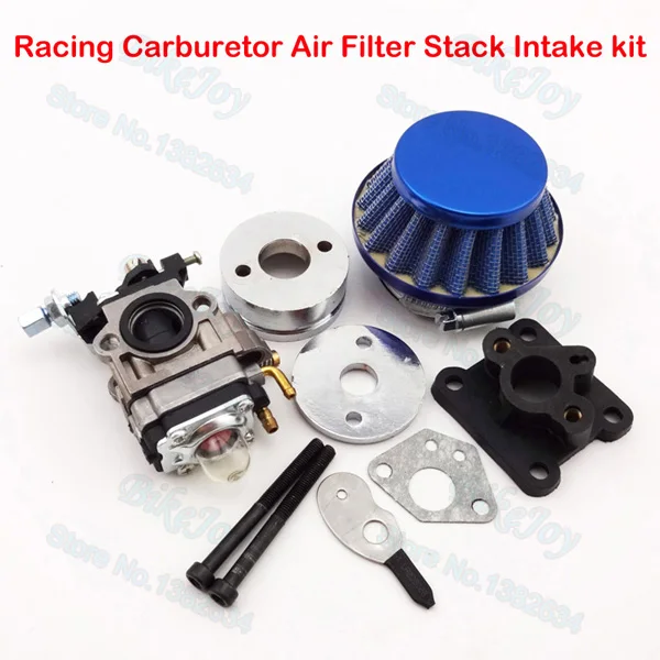 

Blue Performance Carburetor Carb Air Filter Stack Kit For 47cc 49cc Mini Moto ATV Pocket Bike Motorcycle Motocross