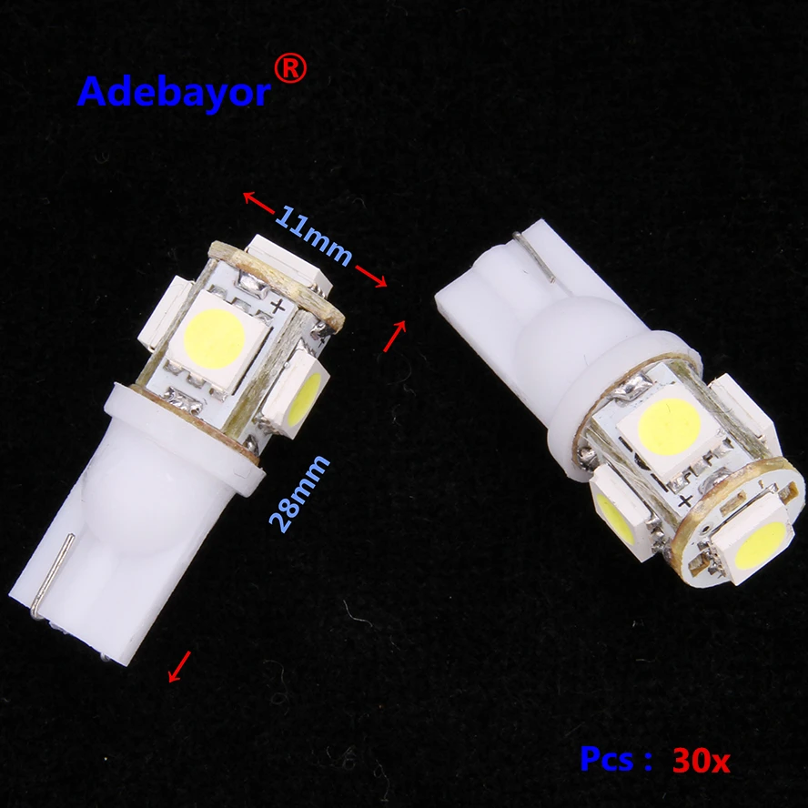 

30 pcs/lot T10 194 5 SMD DC 24V 1685050 LED Car led Indicator Light Interior Bulbs instrument light Wedge Lamp