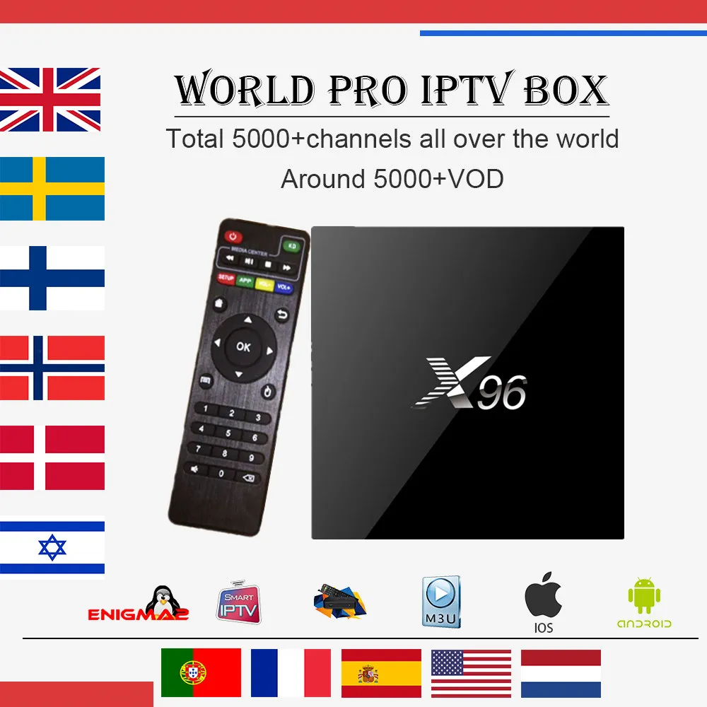 

Best World IPTV X96 Android 1G/8G 2G/16G TV Box Arabic French Italy Germany IPTV 4700+Channels +1 year VOD Smart tv set top Box