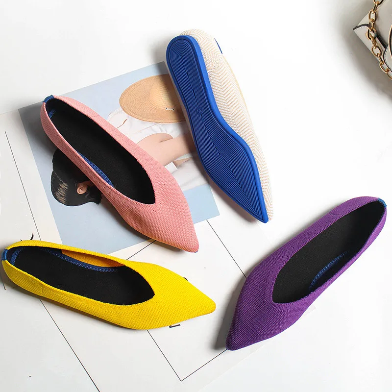 

New Women Flats Shoes Mesh Loafers Breathable Comfortable Shallow Soft Sole Shoes Pointed Toe Spring Casual Ladies Lazy Footwear