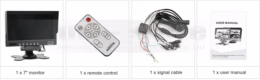 Diysecur 4PIN DC12V-24V 7 дюймов 4 Разделение Quad ЖК-дисплей Экран Цвет дисплея заднего вида автомобиля шины грузовик мониторинга Системы