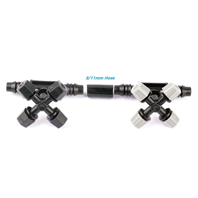 5Set Cross Keresztes Porlasztási Sprinkler 8/11 -Től 6 Mm -Es Tee -Csatlakozóval, Nagy Hatékonyságú Négy Út - Image 6