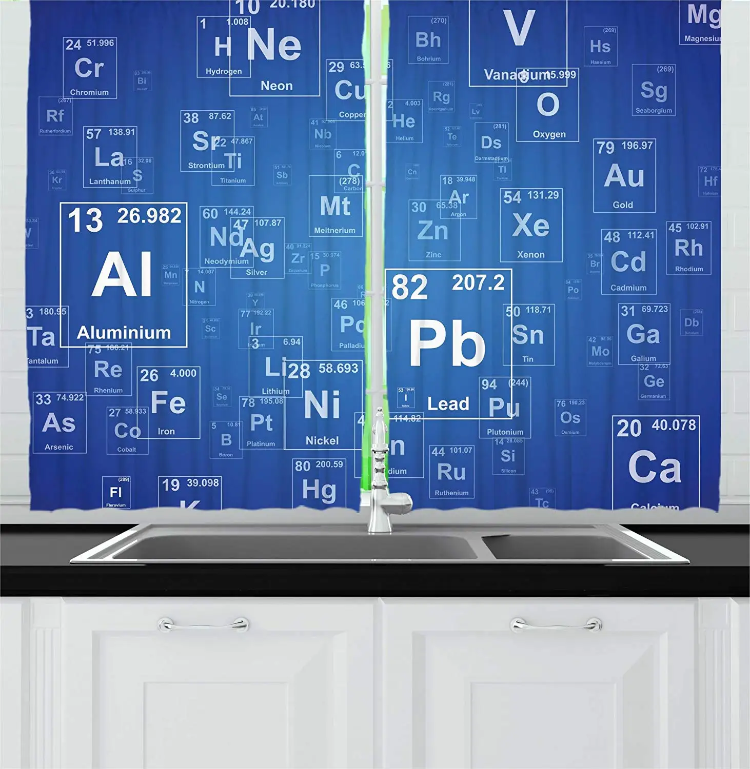 

Science Curtains Chemistry Tv Show Inspired Image with Periodic Element Table Image Print Art Window Drapes for Living Room