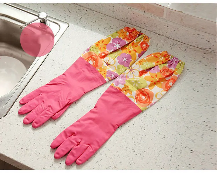 Кухонные латексные перчатки для уборки дома теплые прочные водонепроницаемые перчатки для мытья посуды водяная пыль стоп резиновые перчатки для уборки инструментов