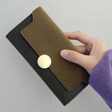 Женские винтажные клатчи для девочек, кошельки, держатель для карт с застежкой, кошельки, Простые Модные женские кошельки, Длинный кошелек из искусственной кожи, популярные FA