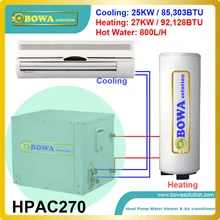 27KW heat pump water heater with 25KW air conditioner need only 9KWH power input replace solar/electric water heater perfectly
