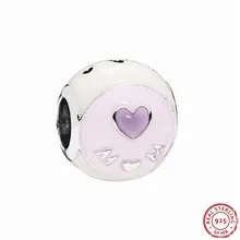 Бусины с вырезами в виде сердца, смешанные эмалированные бусины для самостоятельного изготовления ювелирных изделий, подходят для Пандоры, подвески, серебро 925, подарок на день матери FL725