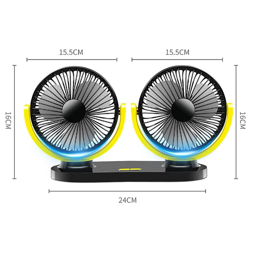 Универсальный 12/24V Dual Head охлаждающий Осциллирующий приборной панели вентиляции воздуха вентилятор аксессуары Высокое качество практичный для лета л