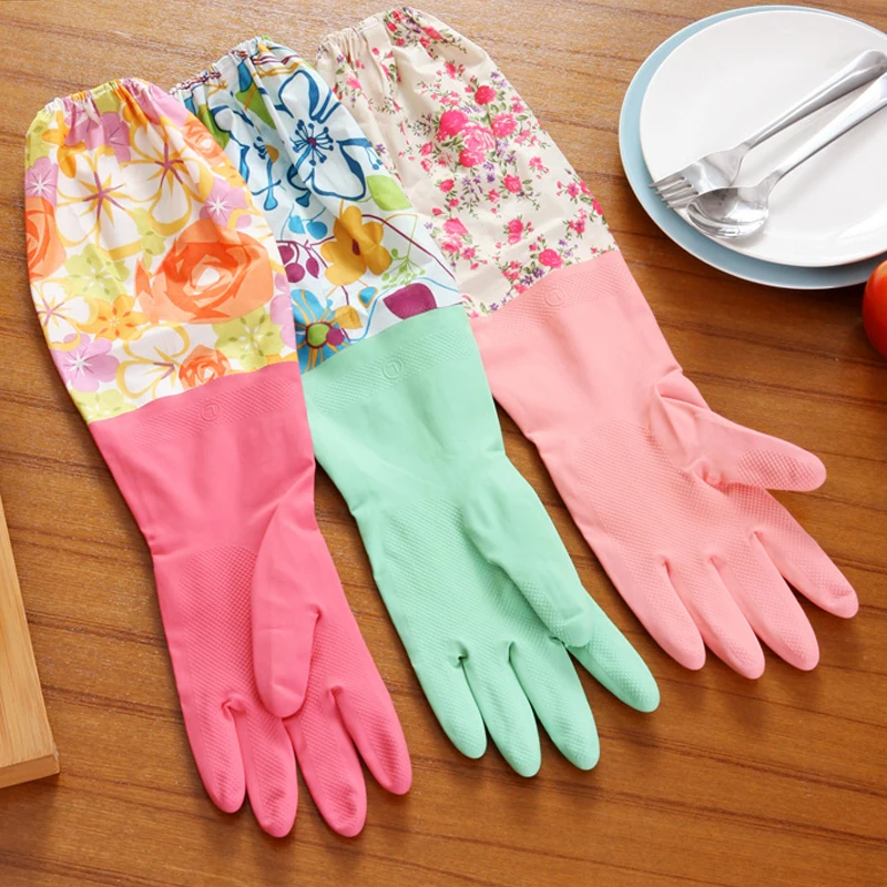 Kitchen Cleaning Latex Gloves Household Warm Durable Waterproof