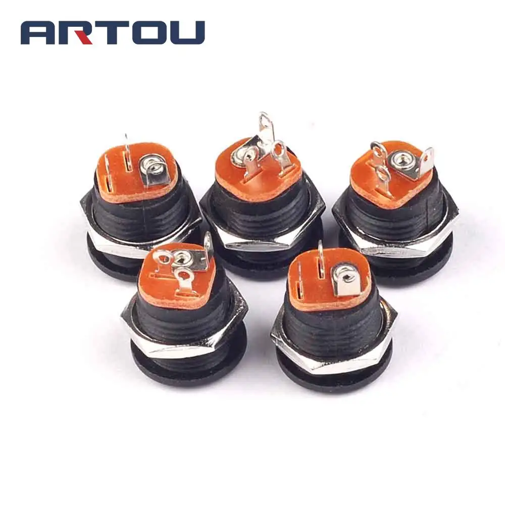 

10PCS DC-022 5.5*2.1 Power Socket Round Hole Screw Nut Power