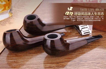 

2019 Latest Ebony Tobacco Smoking Pipe - Durable Classical Cigar Pipe with Rubber ring best deal 1pcs free shipping LH0148