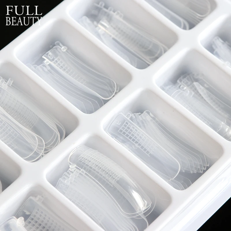 

100Pcs/Case Quick Building Mold False Tips Nail Art Extension UV Poly Gel Builder Form Crystal French Nails Manicure Tool CHA28
