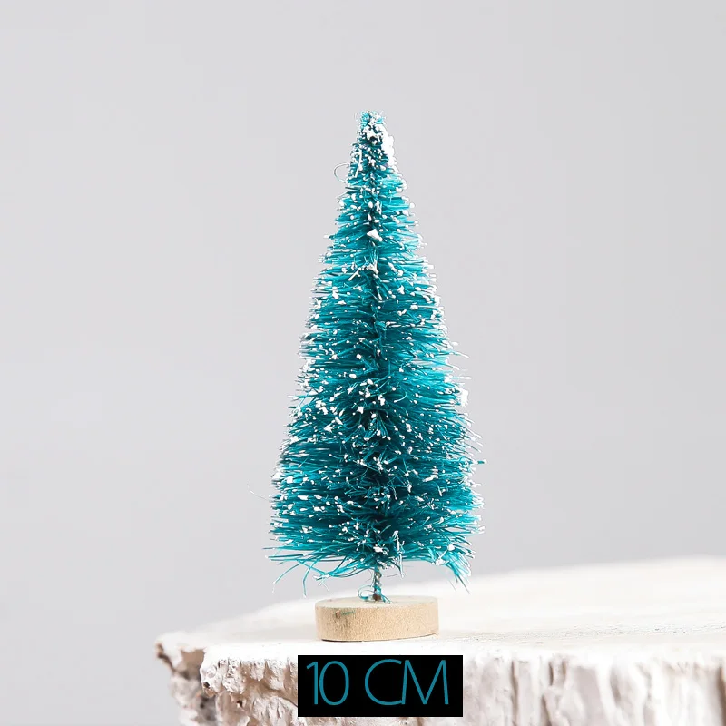 Mini Christmas Tree Sisal Silk Cedar Decoration Small Christmas Tree Blue Mini Tree - Цвет: High 10CM