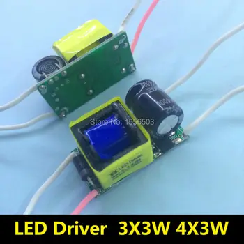

10 Pcs/Lot 3-4X3W LED Driver lamp transformer for 3*3w 4*3w E27 GU10 E14 9W 12W AC 220V 600mA 3W Constant Current Driver