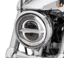 New style Chrome 5.75 Inch LED Headlight 5 3/4 led DRL 50W motorbike headlights for Harley Sportster 883 XL883 FXCW. 5 75 round headlamp 5 3 4 inch led headlight drl for harley dyna low rider sportster softail breakout sportster superlow