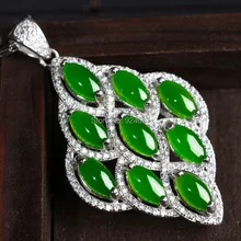 Hetian Ювелирное Украшение из нефрита кулон ожерелье полый Капельки Кулон с серебряной подвеской инкрустированные женские tyle с сертификатом