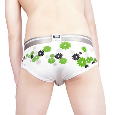 

Men's Underwear Wholesale Cotton High-elastic Daisy Printing Low-waisted U Convex Design Briefs