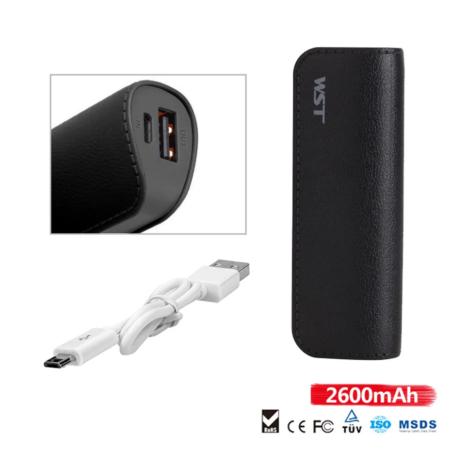 WST Portable Power Bank PoverBank Battery Pack Mobile External Battery Power Bank For iPhone 6 7 Samsung Phone 2600mAh Powerbank (8)