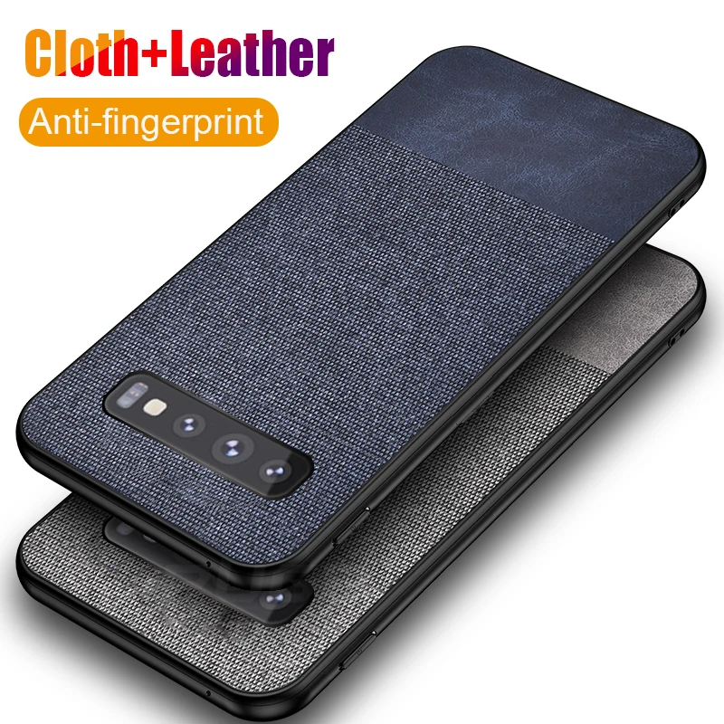 

Leather Cloth texture Phone Case For Samsung S10 Luxury Soft tpu Fabric case for samsung galaxy S10 plus lite S10e back covers