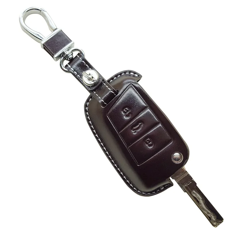Кожаный чехол для ключей Volkswagen VW Golf 7 MK7 Skoda Octavia A7 A 2014 2015 2016 SEAT Leon Ibiza Flipy держатель