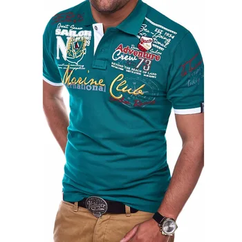 

ZOGAA Men's Polo Shirt Letter Printed Polo Men Short-sleeved Polo Shirts Fashion Casual Top Men Clothes 2018 Mens Polo XS-4XL