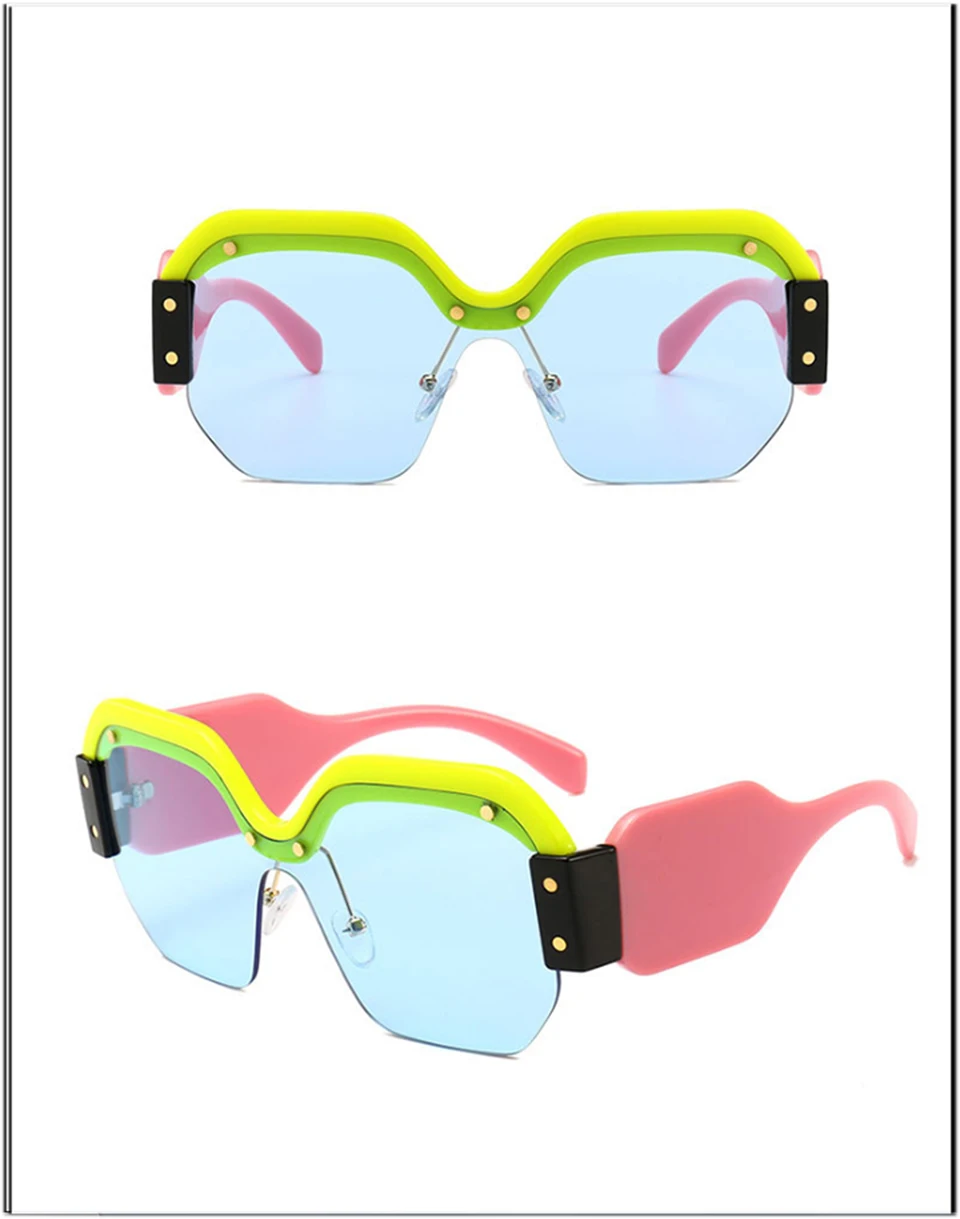 Jumlai негабаритных панк Солнцезащитные очки для женщин квадратная большая рама солнцезащитные очки Брендовые дизайнерские модные уникальные модельные очки крутые