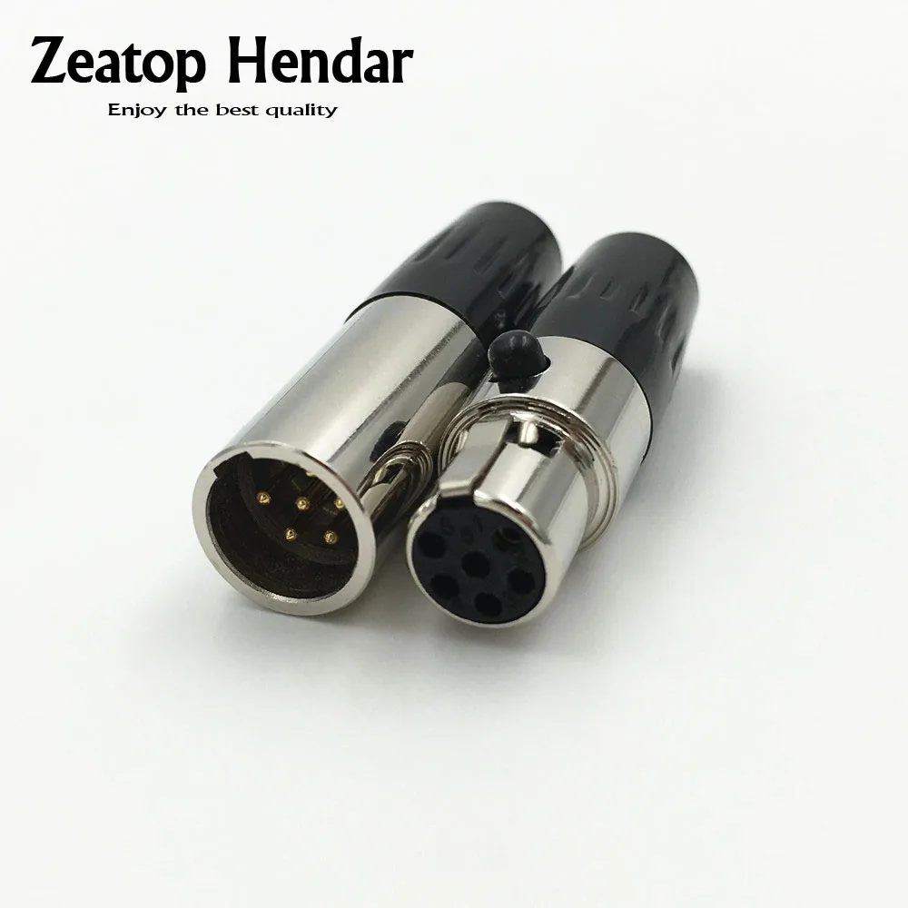 1set Mini XLR 6 Pin Male + Female Plug 6 Pin XLR Audio Microphone