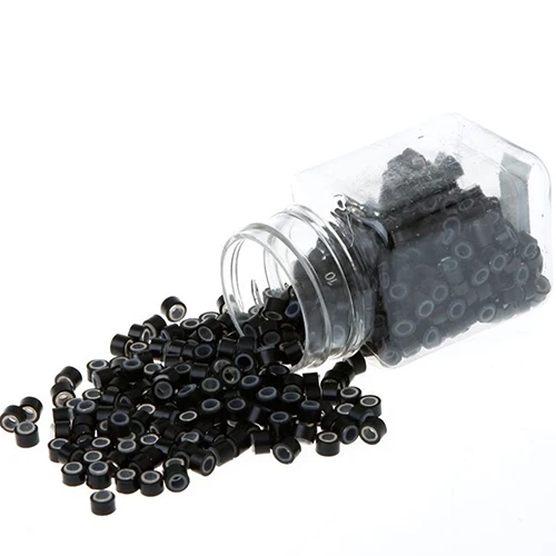 Beads Rings Links Hair-Extensions Silicone Aluminum for Cosmetic 500pcs