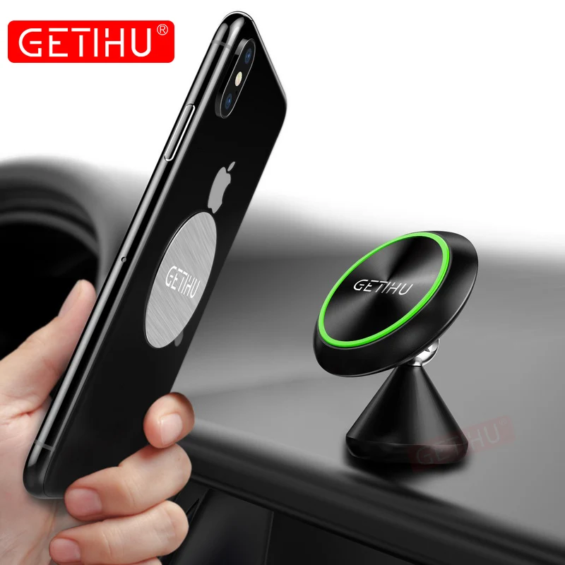 GETIHU магнитный автомобильный держатель для телефона, светящийся держатель для iPhone X Xs Max, samsung, подставка, вентиляционное отверстие, gps, Мини магнитный держатель для мобильного телефона