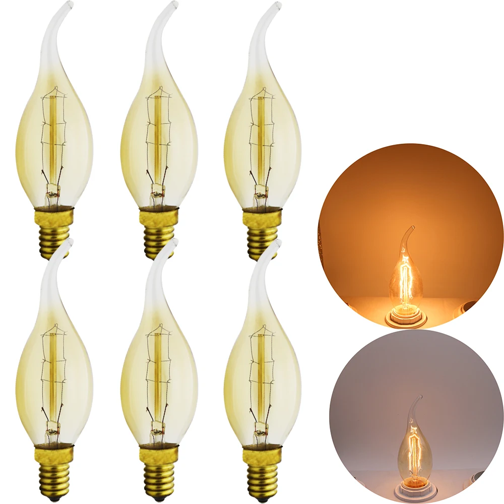 Was Kostet Eine 40 Watt Birne Pro Stunde 6 teile/los Dimmbare C35L E14 basis 40 watt retro edison birne antike